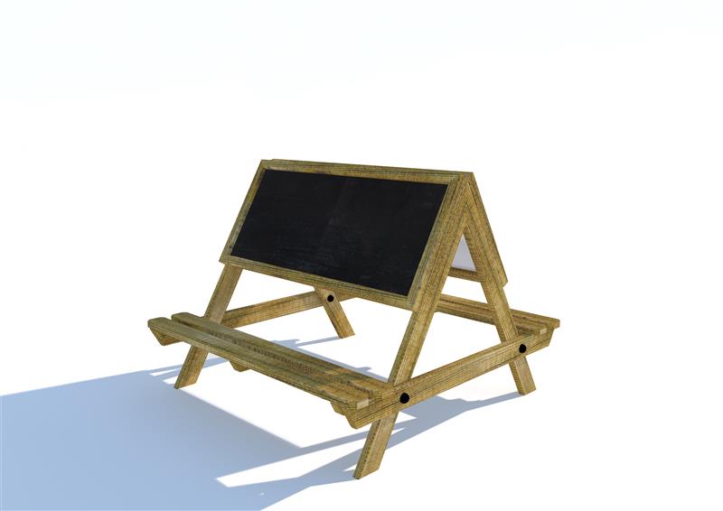 Technical render of a Easel Table 